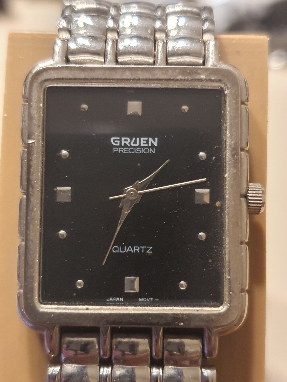 Gruen Precision Quartz Silver/Black Stainless Steel Men's Watch